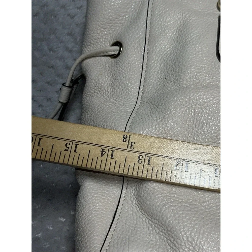 Coach White Leather Shoulder Tote with Gold Hardware
